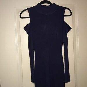 Dark Blue Ribbed Dress